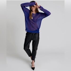 NWT | One Teaspoon Amity Sheer Rib Longsleeve Sweater - Cobalt | Size S
